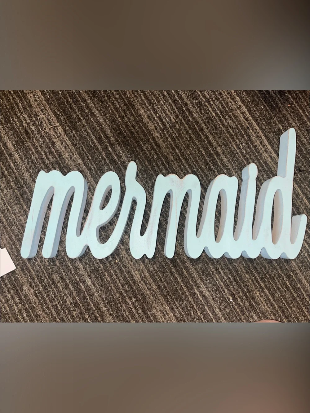 Turquoise Wooden Script Wall Word - Hobby Lobby Mermaid